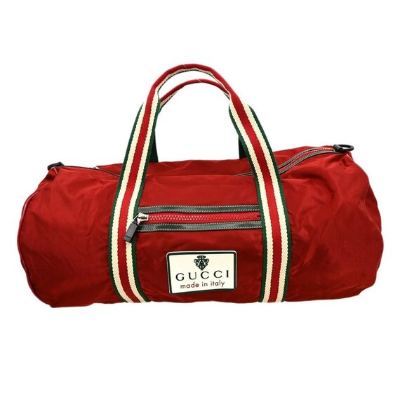 Gucci Red Nylon Boston Handbag 189655 213048 XX03379 - Picture 1 of 8